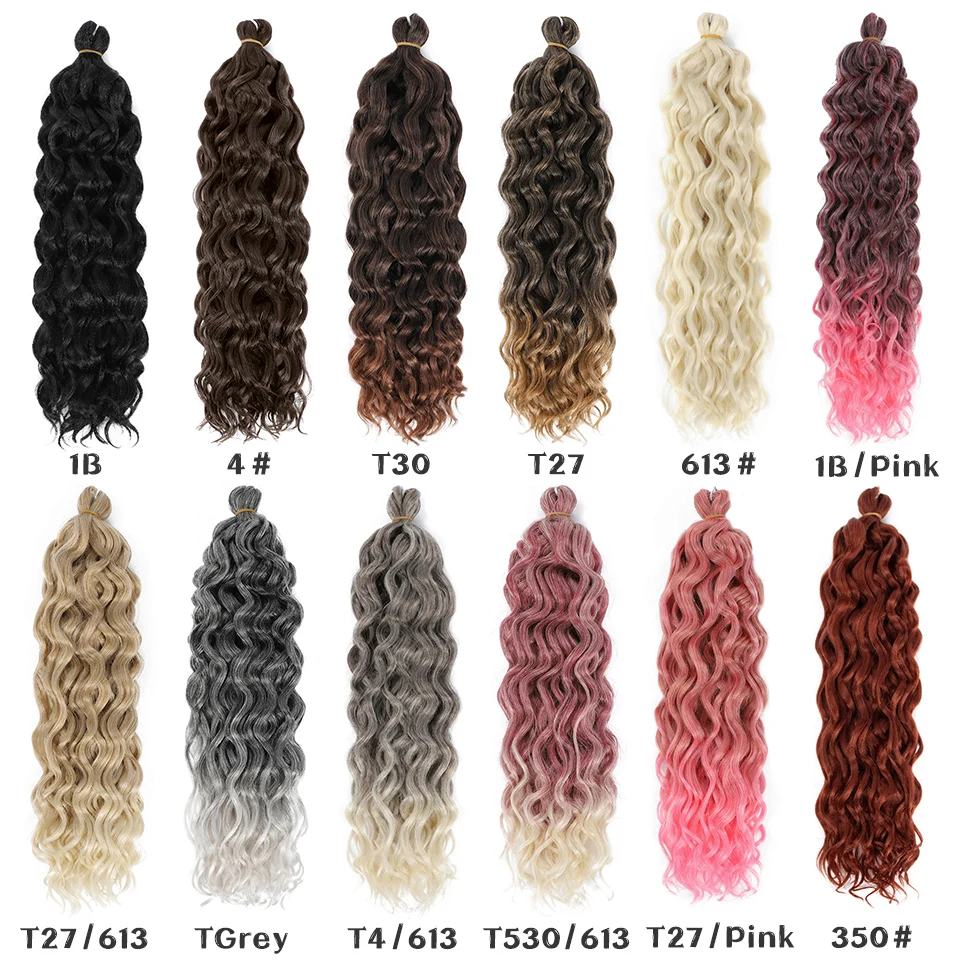 Ocean Wave Braiding Hair Extensions Crochet Braids Synthetic Hair Afro Curl Hawaii Ombre Curly Blonde Water Wave Braid For Women