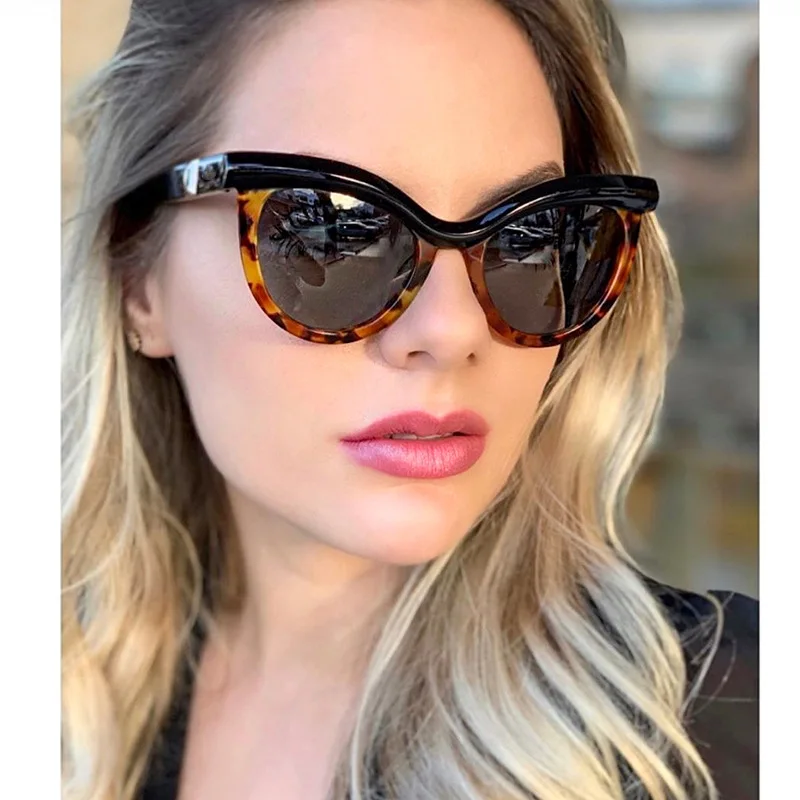 

LONSY Vintage Sexy Leopard Print Cat Eye Sunglasses Women Brand Desinger Retro Sun Glasses Shades For Woman Sunglass Ladies