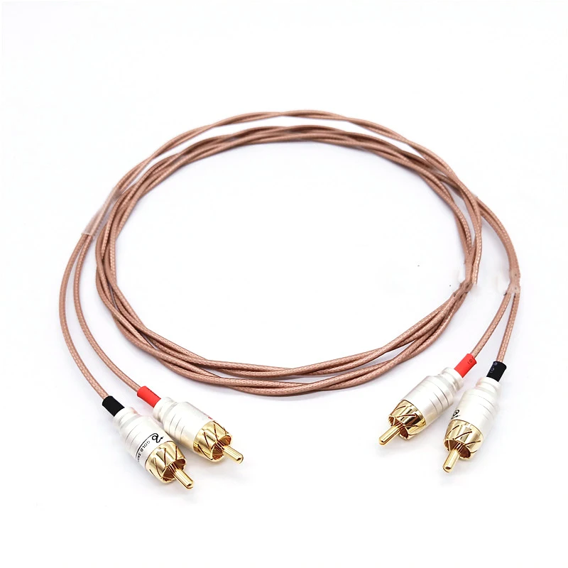 

HIFI Pair RCA interconnect cable hifi audio signal wire with 24K Gold plated HI End RCA Connector