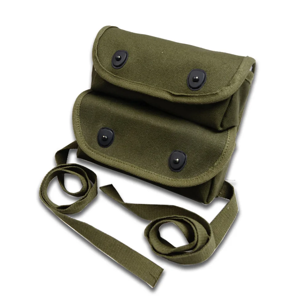 

WWII US ARMY 1944 GRENADN POUCH COMBINATION KNAPSACK TWO POCKET OUTDOOR TOOL KIT BAG ARMY GREEN