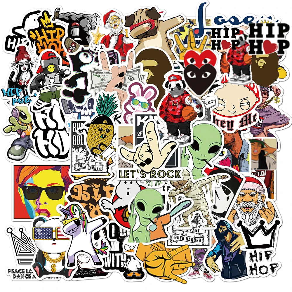 10/30/50/100PCS Rock Hip hop Graffiti Stickers DIY Skateboard Fridge Guitar Laptop Luggage Cool Waterproof Decals Sticker Kids