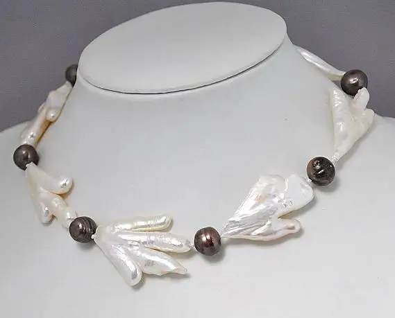 

Unique Pearls Jewellery Store New Arrival Real Pearl Necklace Single Strand Chicken Feet White Keshi Brown Baroque Fine Jewelry