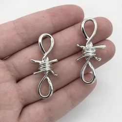 4pcs Zinc Alloy Silver Color thorns Charms 44x20mm Tibetan Silver Plated Pendants Antique Jewelry Making DIY Handmade Craft