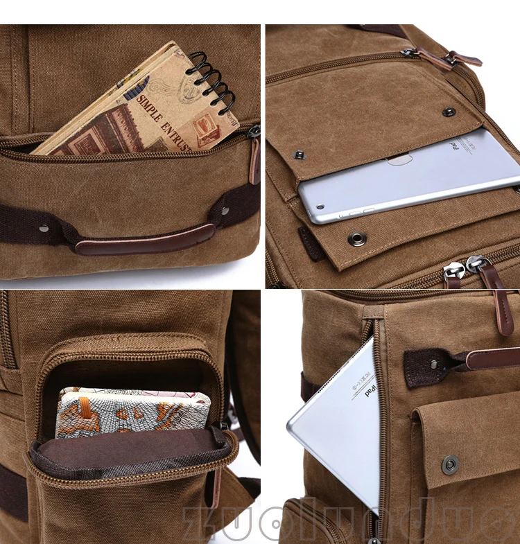 Männer Rucksack Vintage Leinwand Rucksack Schule Tasche männer Reisetaschen Große Kapazität Rucksack Laptop Rucksack Tasche Rucksack – Detail 26