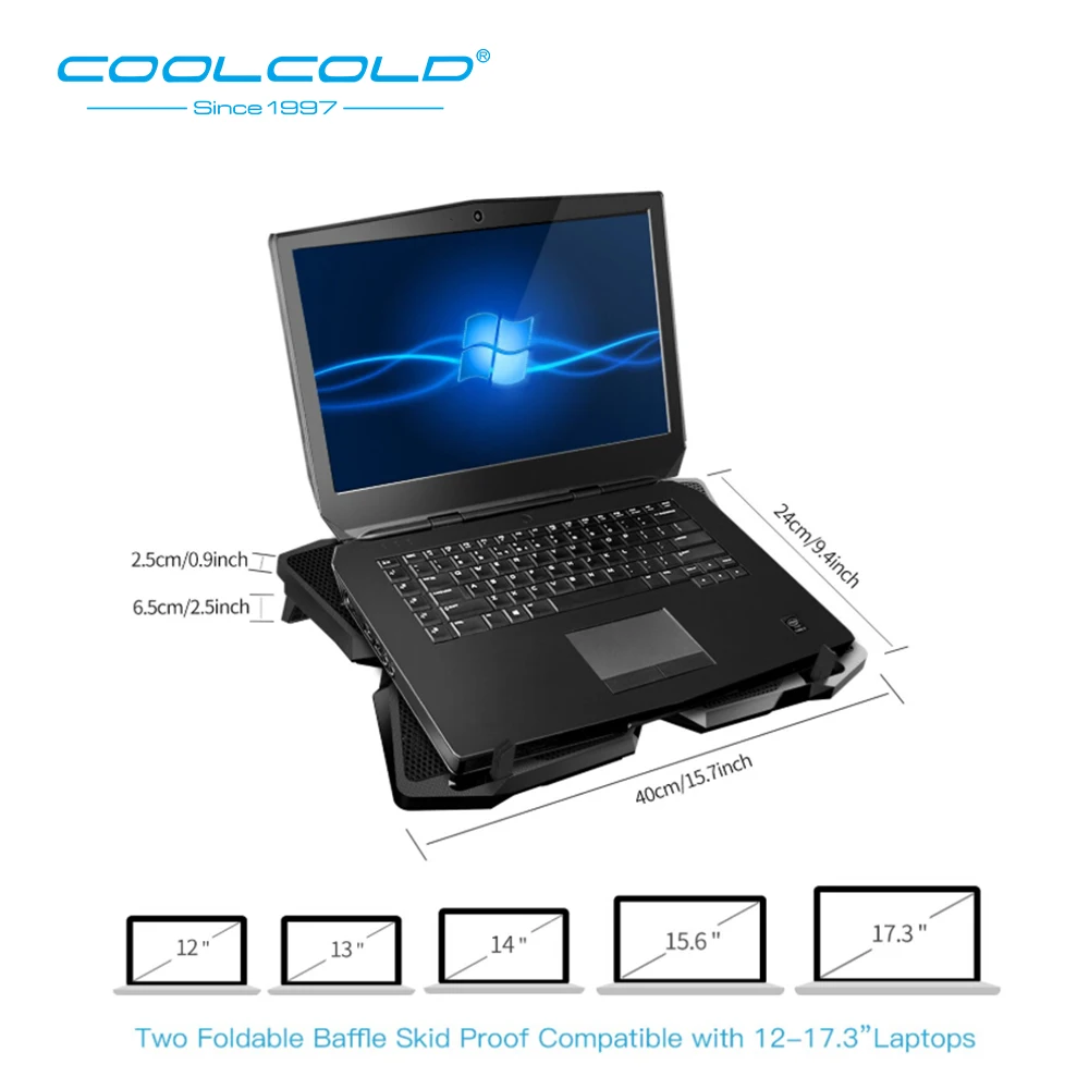 Di Raffreddamento del computer portatile Del Computer Portatile di Raffreddamento Pad Di Raffreddamento Del Computer Portatile Ventola di Raffreddamento Per Notebook a Velocità Regolabile con 4 Ventole per 14 "-17" del computer portatile