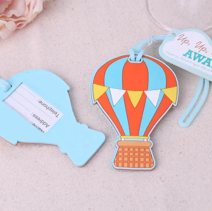 

100Pcs Hot Air Balloon Rubber Luggage Tag Name Labels Travel Accessories Wedding Party Gift ni376