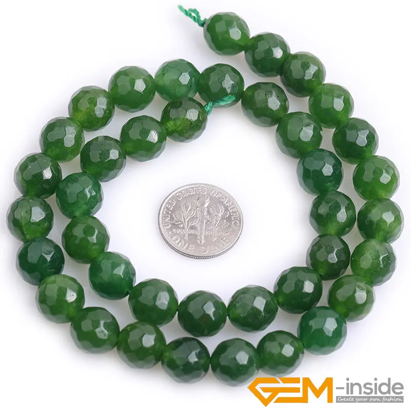 Faceted Round Jades Bead For Jewelry Making Strand 15 inch DIY Bracelet Beads Fashion Jewelry Loose Beads 6mm 8mm 10mm 12mm 14mm