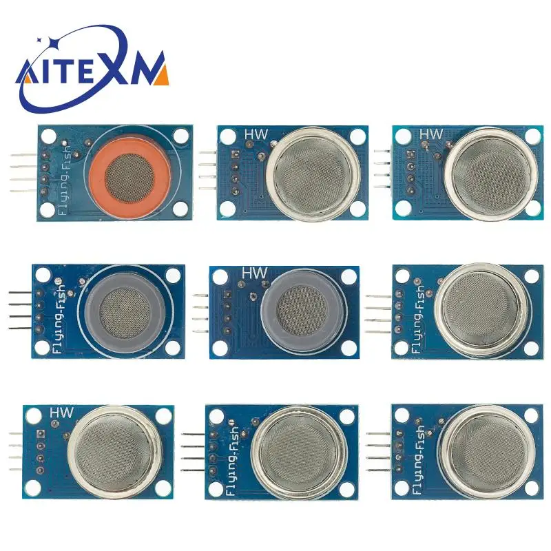 Modulo sensore di rilevamento Gas MQ-2 MQ-3 MQ-4 MQ-5 MQ-6 MQ-7 MQ-8 MQ-9 MQ-135 modulo sensore sensore Gas Starter Kit