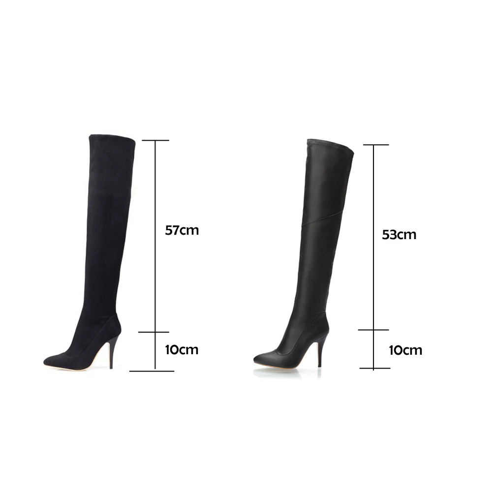 2024 Sexy High heels over the knee boots women thigh high boots Ladies Autumn winter Long boots shoes woman Black Red