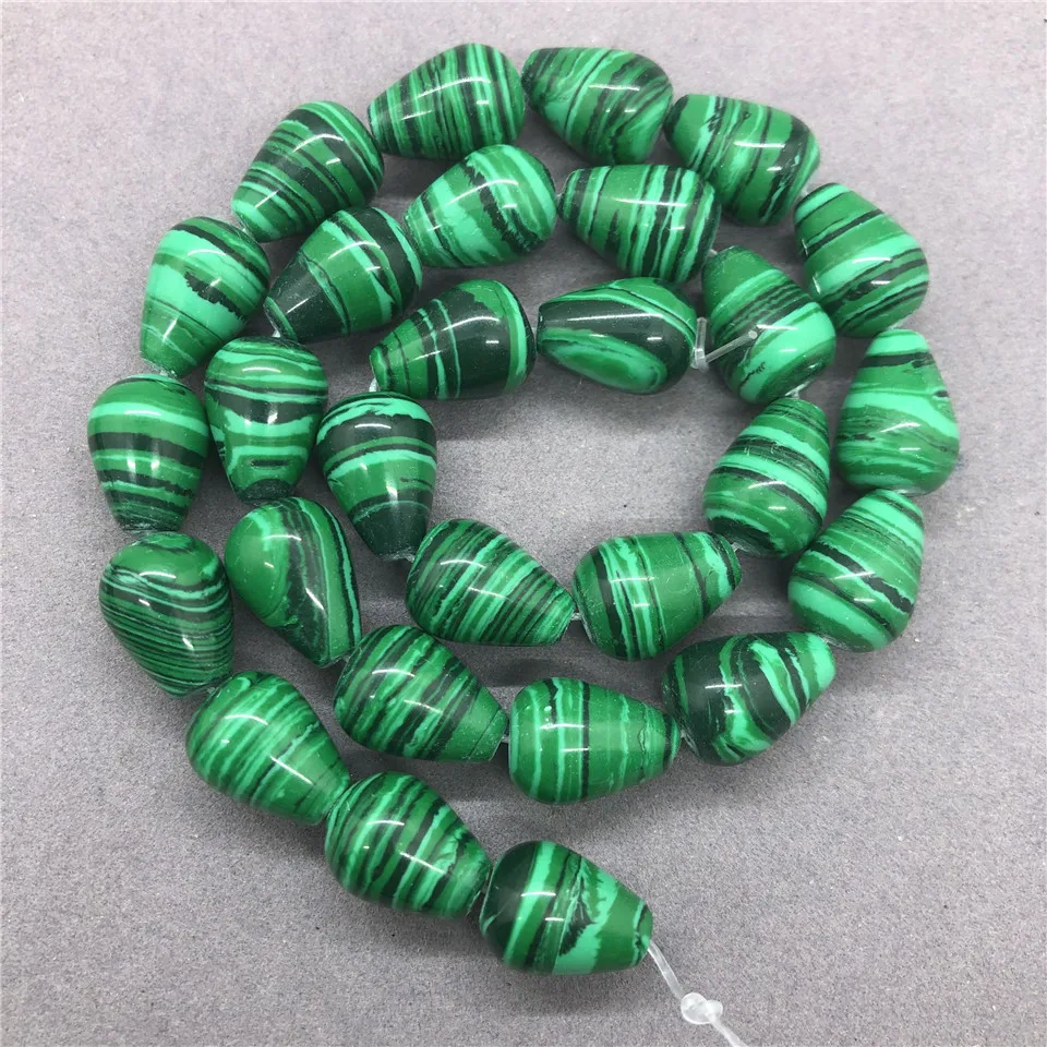 Stripe Malachite Drop Beads Natural Loose Stone Diy for Necklace