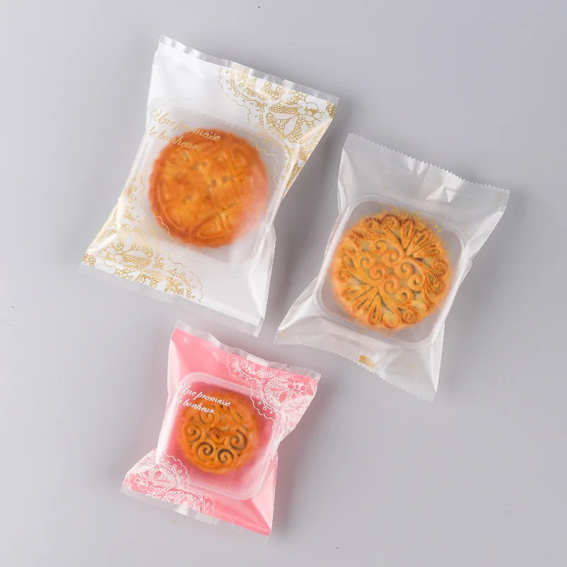 LBSISI Life 100pcs/Lot 9x11.5cm 50g Mooncake Hot Seal Bags Handmade Candy Snacks Egg Yolk Crisp Packing For Mid-Autumn Festival