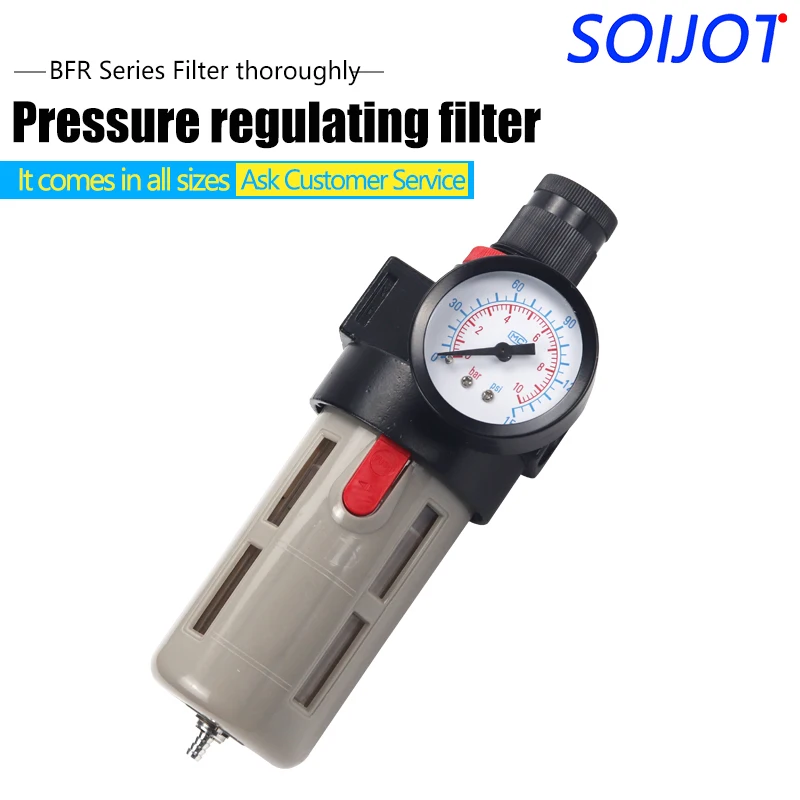 1PCS BFR2000 1/4 BFR3000 3/8 BFR4000 1/2 Air pump filter pressure reducing valve Oil-water separator Regulator for compressors