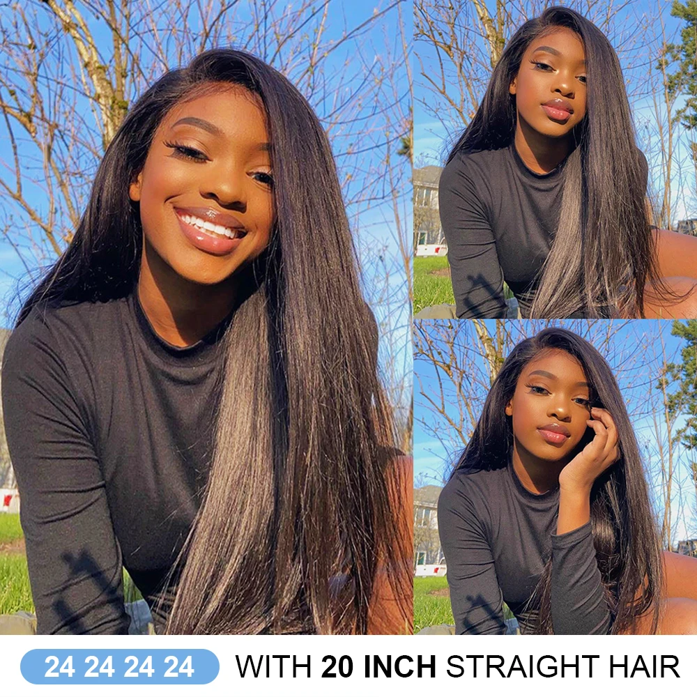 

Brazilian Straight Hair 3 Bundles With Closure 100% Human Hair Bundles With Closure VSHOW Remy Hair Weave Bundles