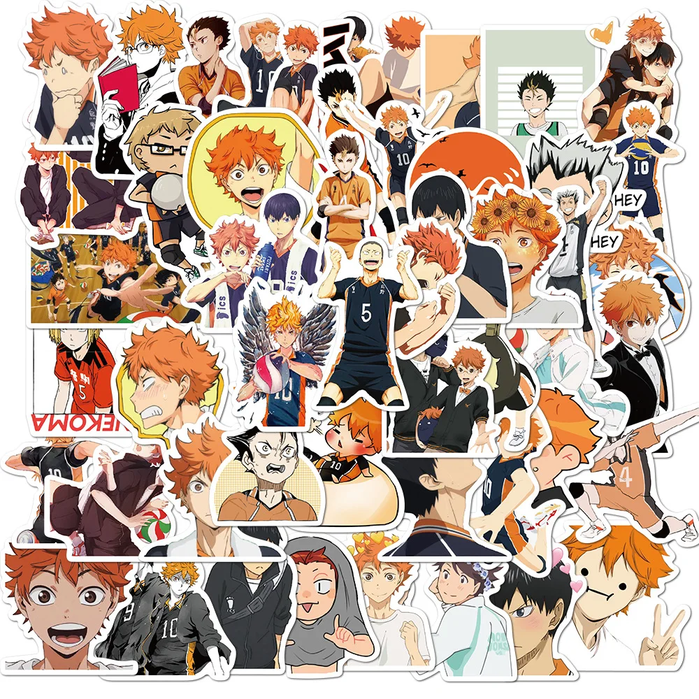 10/30/50 Buah Haikyuu Jepang!! Stiker Anime Stiker Voli Stiker Laptop Koper Gitar Koper Ponsel Tahan Air