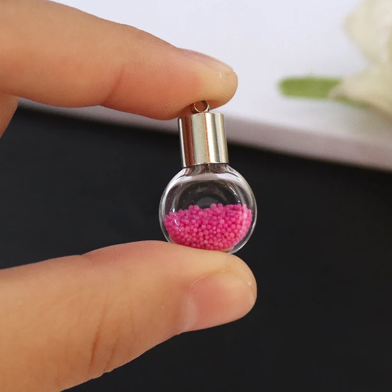 10PCS 6MM Name on Rice Jewelry Glass Vial Pendant Rice Locket Charms Glass Bottle Pendant Necklace Pendant DIY Vials