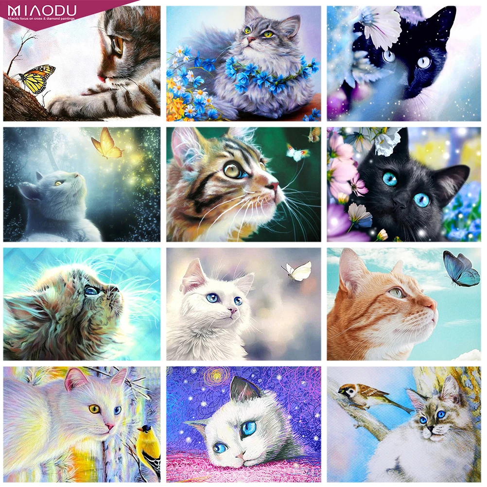 

5D Diamond Painting Fantasy Kitten And Flowers Animals Landscape Diamond Embroidery Cross Stitch Mosaic Drill Home Decor Gifts
