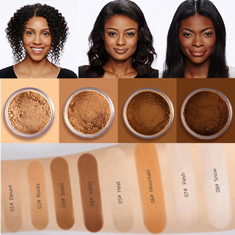 Makeup Powder Setting Powder Matte Mineral Oil-control Long-lasting Face Concealer Finishing Bronzer Contour For Black Dark Skin