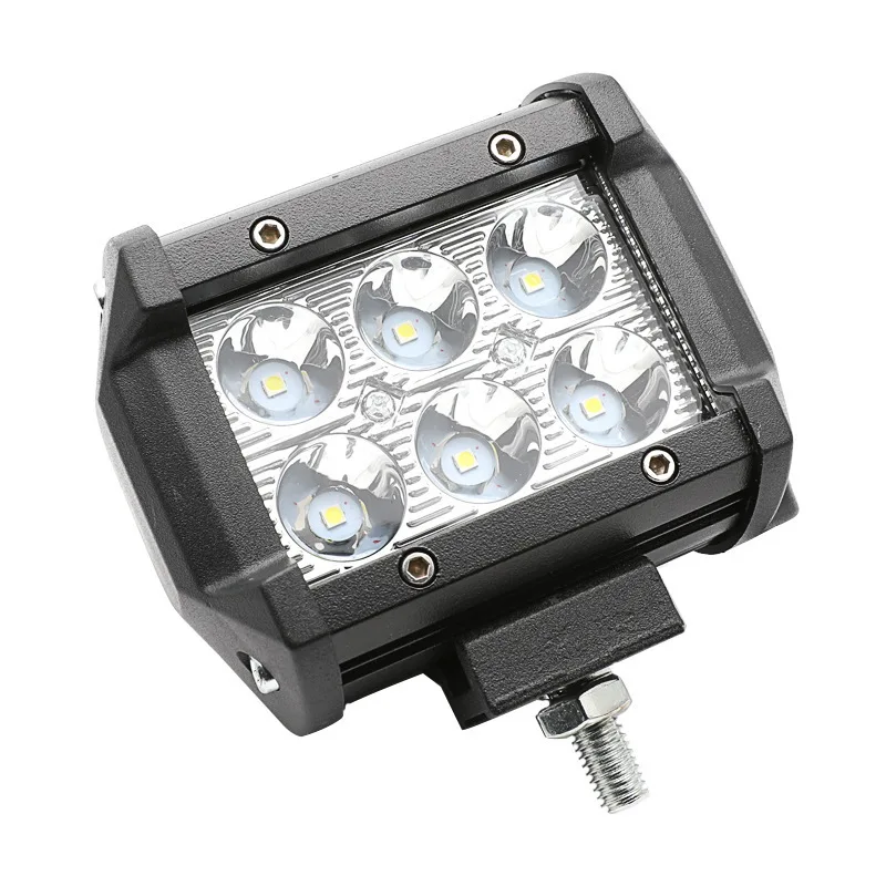 1PCS 18W Led Work Light Bar 6000K Waterproof  White Fog Light Spot Lights for Truck Motorcycle SUV ATV Car Boat JR-11