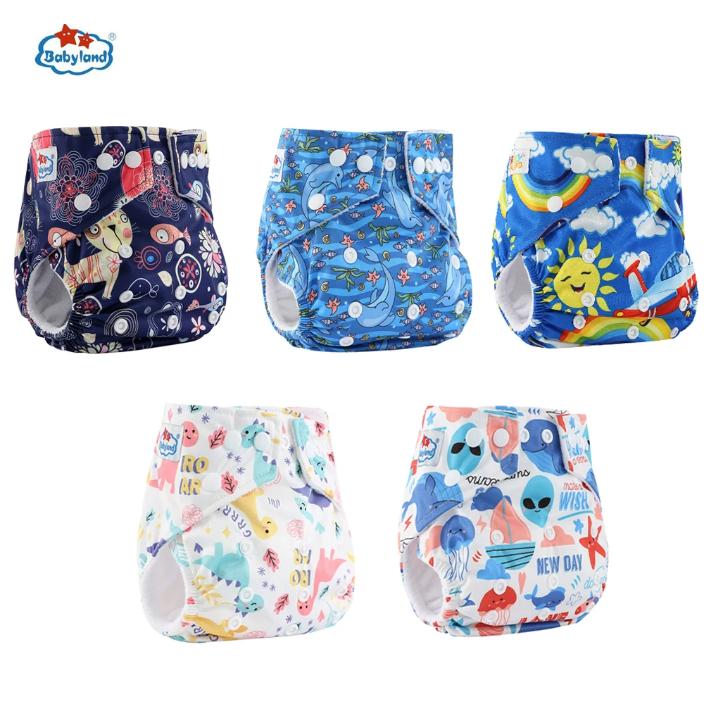 

My Choice Baby Reusable Diapers 10pcs/Pack Washable Baby Nappies Pocket Ecological Diaper Babyland Cloth Diaper For 3-15Kg Baby