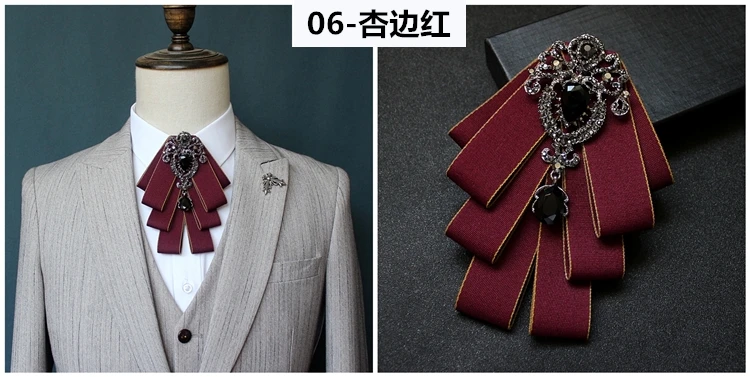 Luxus Mode Bowties Bögen Krawatte Brosche Stoff Kristall Pins Und Broschen Corsage Schmetterling Bluse Zubehör Pin Revers für Frauen – Detail 9