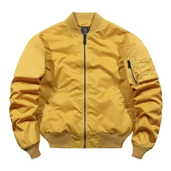 Fashion Baseball Jacket Men Yellow Autumn Bomber Military Coat Men's Casual Outwear Army Tactics Jacket Tops Goth Windbreaker