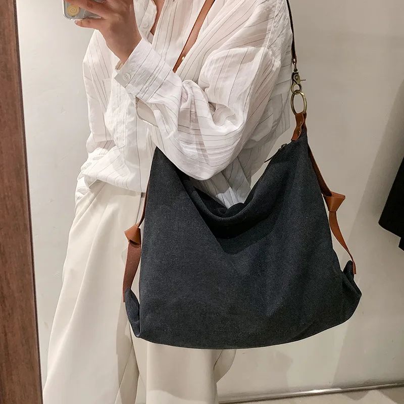 

Daily Commuter Canvas Bag Large Capacity Trend Fashion Messenger Bag Shoulder Bag Women