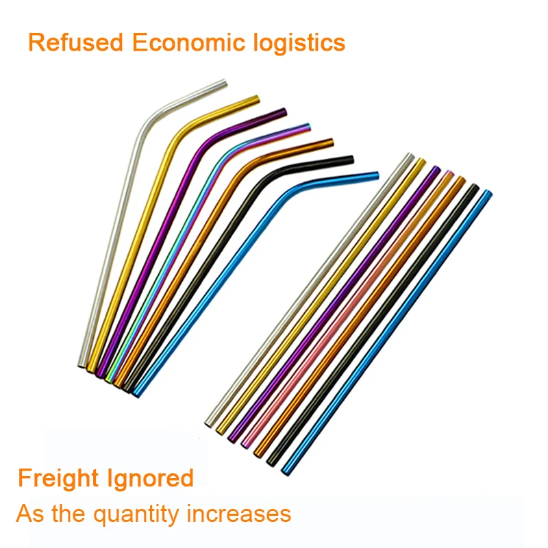 

Reusable Drinking Straw Wholesale Custom 304 Stainless Steel Metal Straws Bag Brush Eco Friendly Drink Bar Accessories