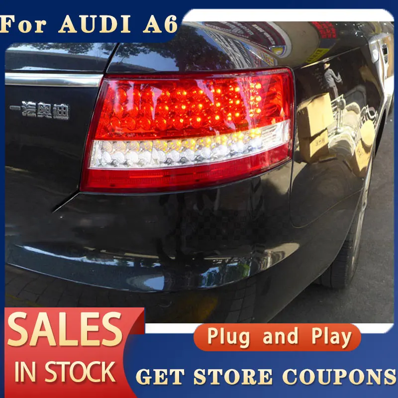 For AUDI A6 2005-2008 tail lights LED Rear Lamp DRL+Brake Trunk LIGHT +brake light steering lamp Automobile Accessories