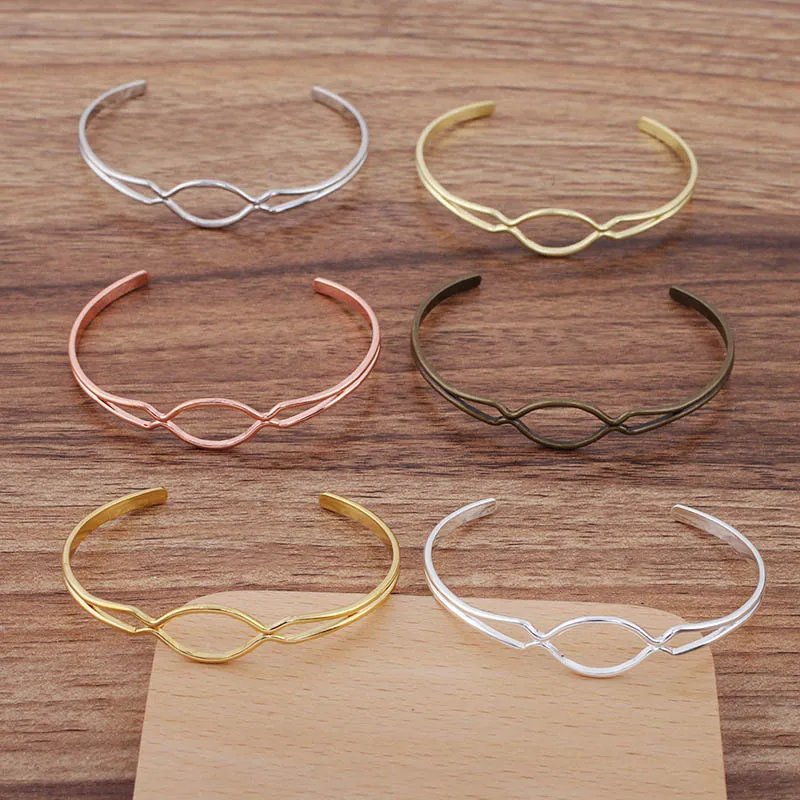 

10pcs 65x2mm Blank Bangle Bases Open Cuff Bracelet Women Girls Punk Bangle Settings Findings