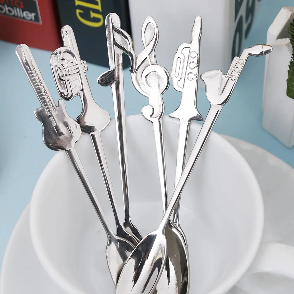 Musical Symbol Coffee Spoon Stainless Steel Tea Stirring Spoon Tea Desserts Sugar Spoon Tableware Kitchen Tools Ice Cream Spoon