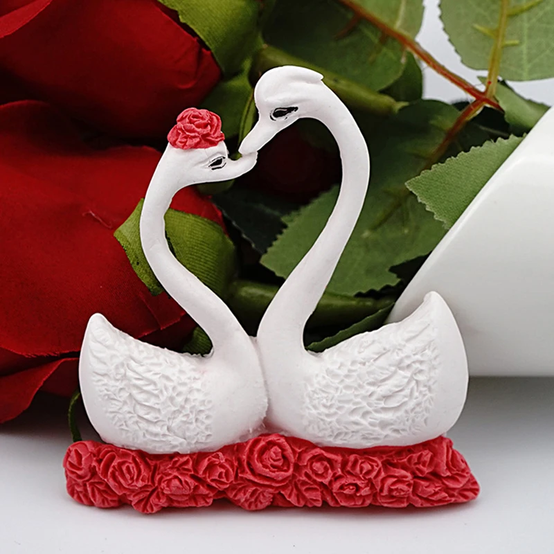 1PC Couple Swan Shape Silicone Mold Fondant Chocolate Resin Aroma Stone Soap Mold For Pastry Cup Cake Decorating Kitchen Tool