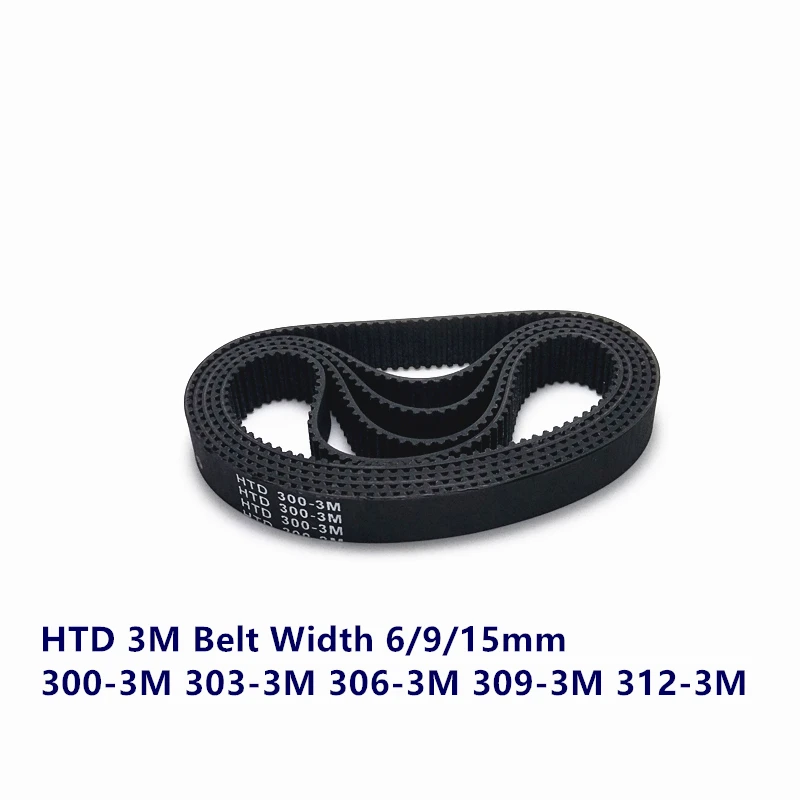 HTD 3M Timing belt C= 300 303 306 309 width 6/9/15mm Teeth 100 101 102 103 HTD3M synchronous 300-3M 303-3M 306-3M 309-3M