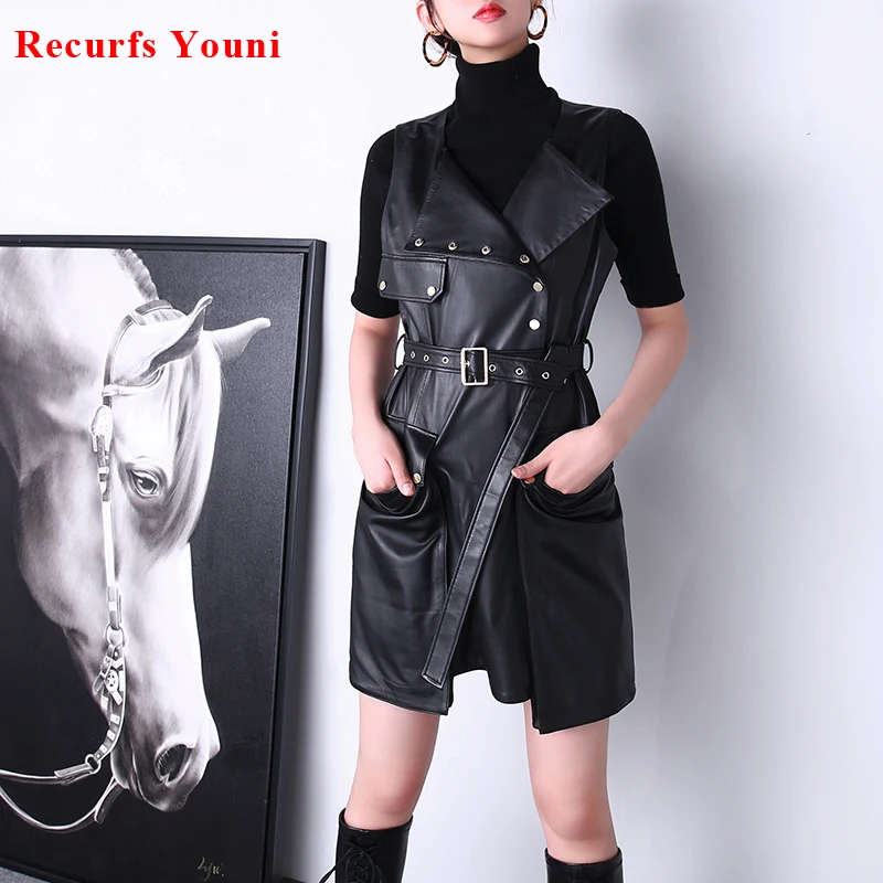 Dresses For Women 2024 Fall Winter Femme Handsome Punk Style Big Pocket Vestido Mujer Rivets Irregular Collar Stylish Skirts