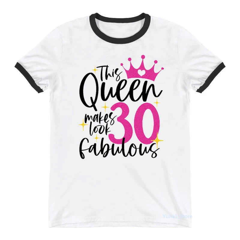 

This Queen Makes Look Fabulous Graphic Print T-Shirt Women Pink Crown Star Tshirt Femme Harajuku Shirt White Short Sleeve Tops