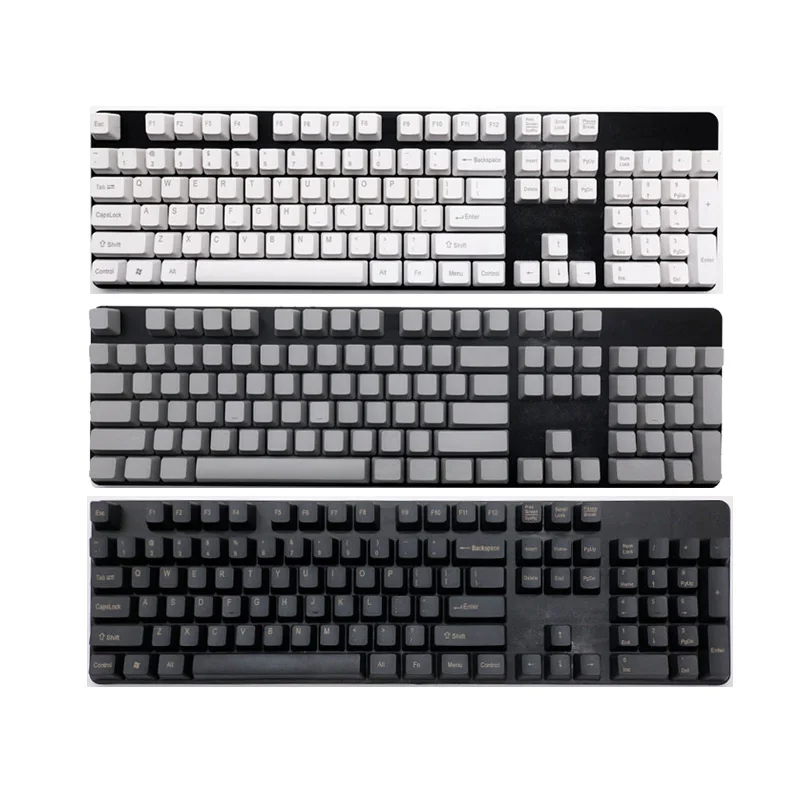 

Клавиатура PBT для механической клавиатуры, черная, серая, белая клавиатура, аксессуары, стандартные клавиши 104/108