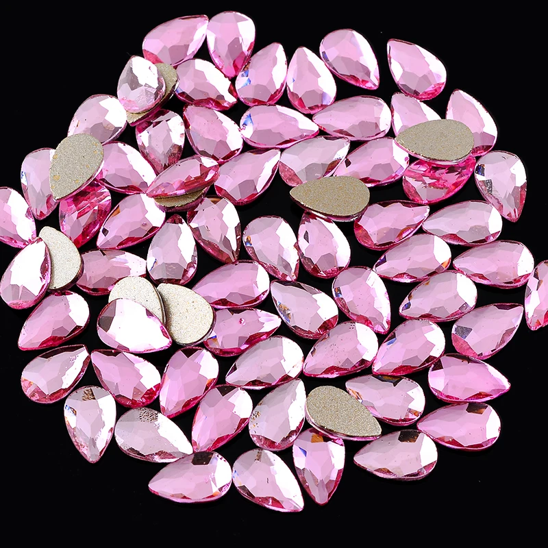 20Pcs Tear Drop 5.5x8mm New Sparking Colors 20pcs/Pack Rhinestone Crystal Flat  Marquise Stones For 3D Nail Art Salon Decoration