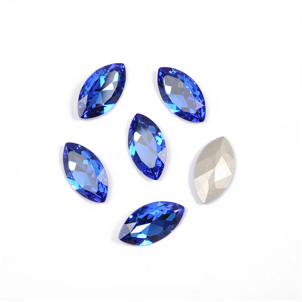YANRUO 4227 Navette Sew On Rhinestone Big Glass Strass Horse Eyes Pointback Fancy Stones and Crystals for Decoration