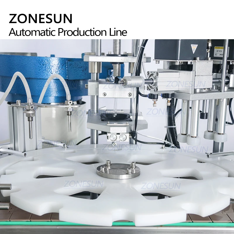 Zonesun ZS-FAL180A8 bomba magnética automática cheia de suco líquido garrafa água enchimento tampando e máquina rotulagem linha