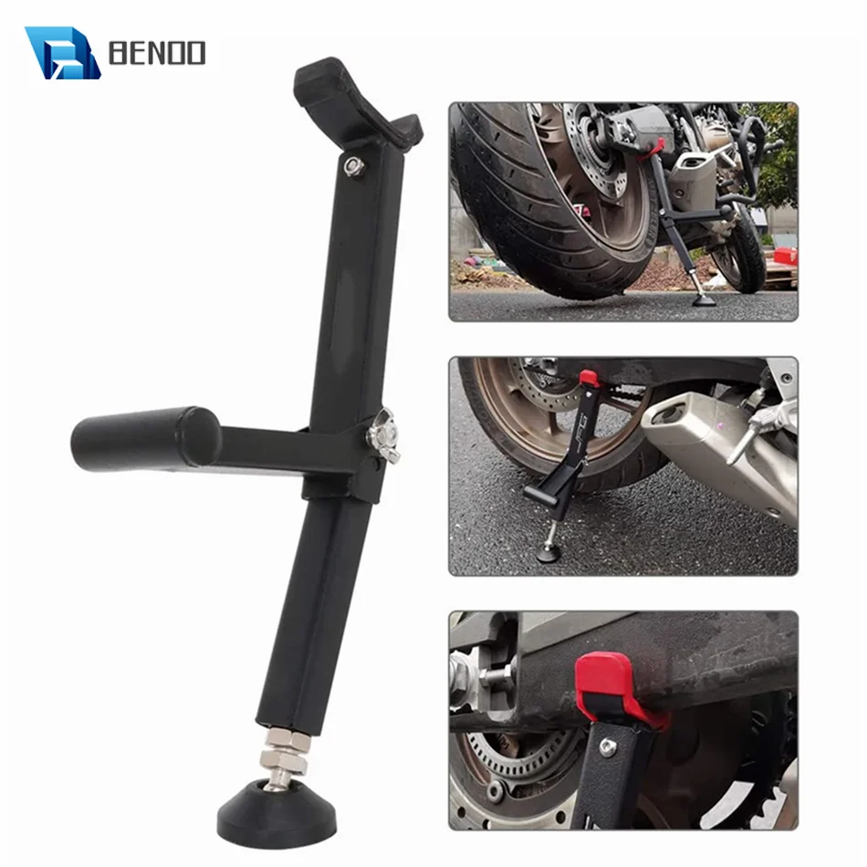 Portable Universal Motorcycle Stand Foldable Motorbike Rear Wheel Jack Lift Trail Stand with Handle Easy to Use for Steet Bike