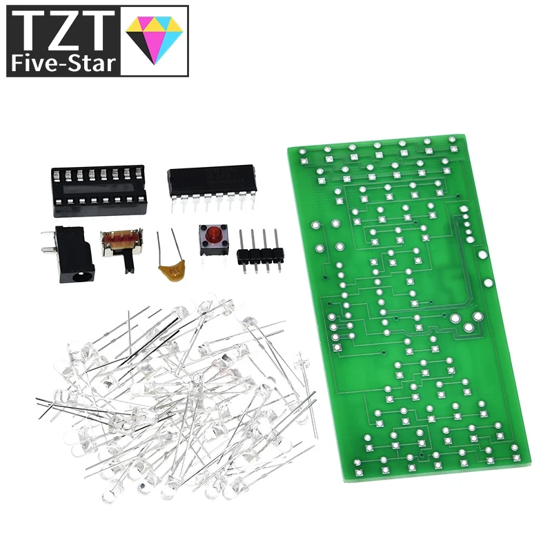 1/3PCS 5V Elektronisches Sanduhr-DIY-Set TZT Elektrische Produktionssets Präzise mit LED-Lampen Doppelschichtplatte 84*40mm – Detail 7