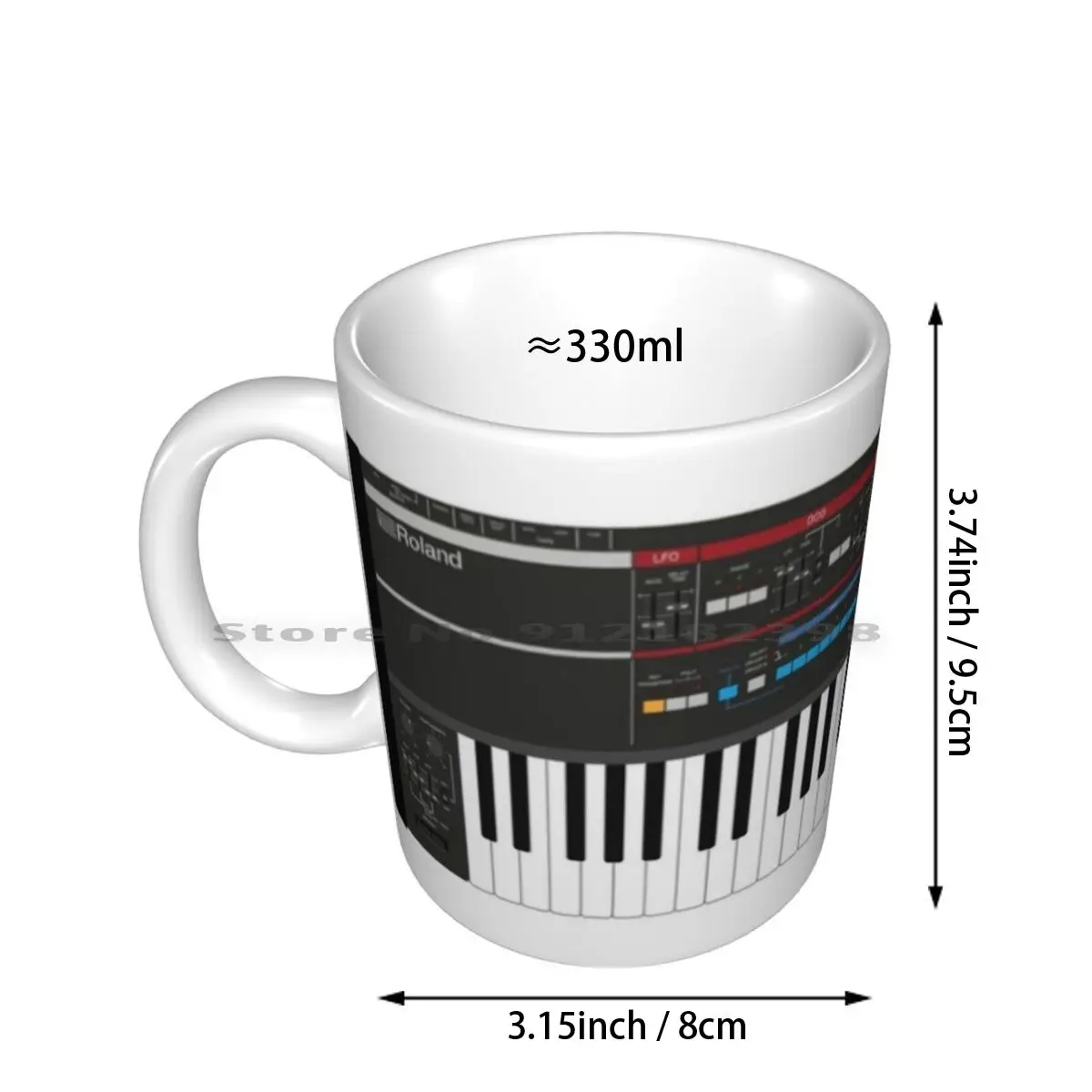 Roland Juno-106 Synthesizer Keyboard Ceramic Mugs Coffee Cups Milk Tea Mug Roland Juno Synth Synthesizer 1980 1980s 80s