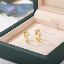 Zircon Butterfly Hoop Earrings #6