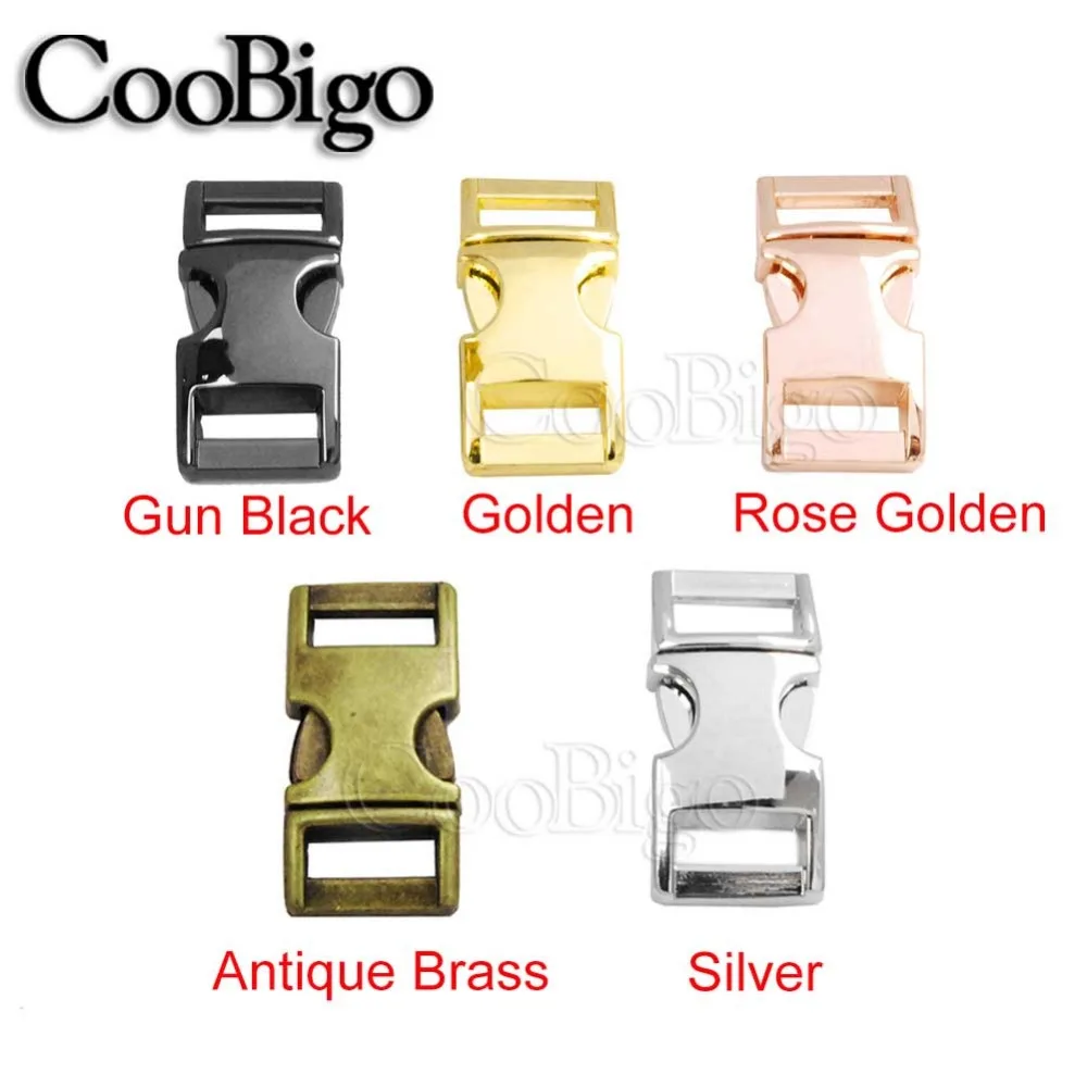 5pcs 10mm Metal Side Release Buckle 550 Paracord Bracelet Clasp Dog Collar Webbing Outdoor Backpack Bag Belt Accessories