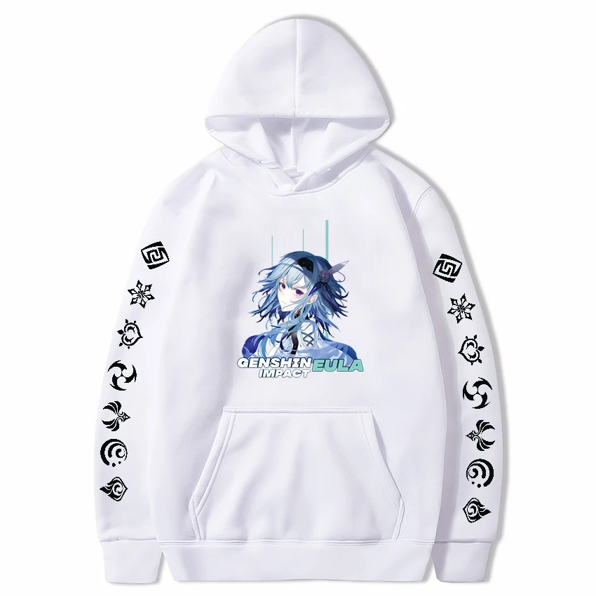 

Men Hoodies Oversize Game Genshin Impact Eula Print Sweatshirt Anime Hoddies Teens Tops Harajuku Graffiti Style Stree