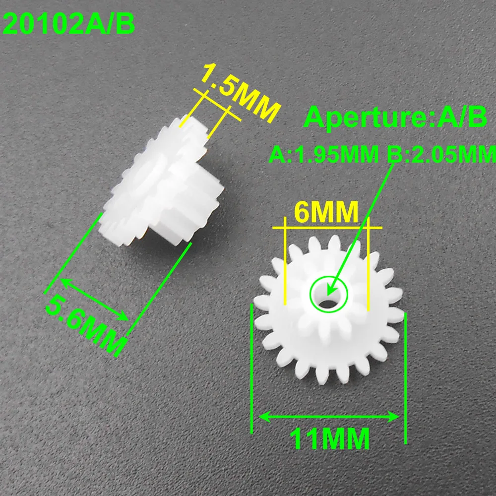 20 sztuk X 0.5 moduł 0.5 M plastikowe podwójne koło zębate redukcja dwuwarstwowa przysłona 2.05MM 1.95MM 2A 2B 16T 18T 20T 22T 24T 26T 28T 30T