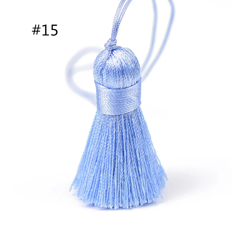 5Pcs Mini Rayon Tassels Pendant Bookmarks Clothes DIY Decorative Accessories Car Key Bag Pendant DIY Craft Tassel Fringe 3.5cm