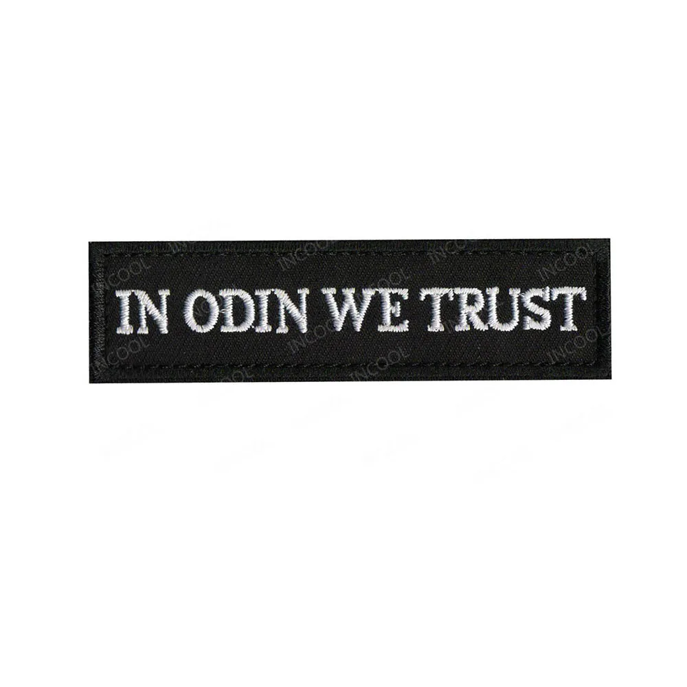 W Odin We Trust Haftowane naszywki Ozdobne naszywki Aplikacje Bóg Haftowana naszywka na odzież Plecak Czapki