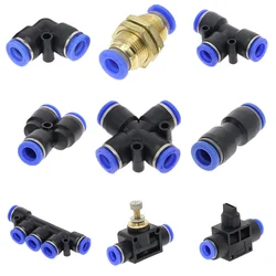 Pneumatic Fitting Tube Connector Fittings Air Quick Water Pipe Push In Hose Quick Couping 4mm 6mm 8mm 10mm 12mm PU PY PK