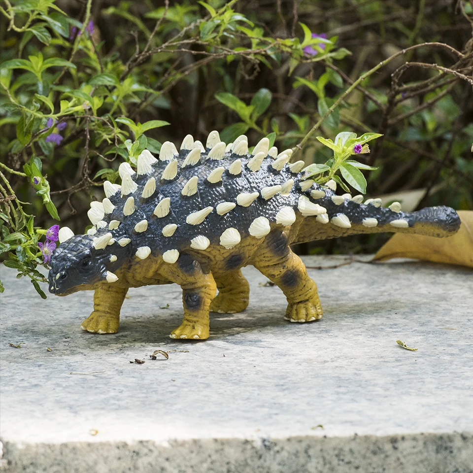 Hitwo statische feste Dinosaurier realistische Figuren lebensechte Ankylo saurus Modell perfekte Dekoration für Party bevorzugung Kinderspiel zeug Geschenk – Detail 1
