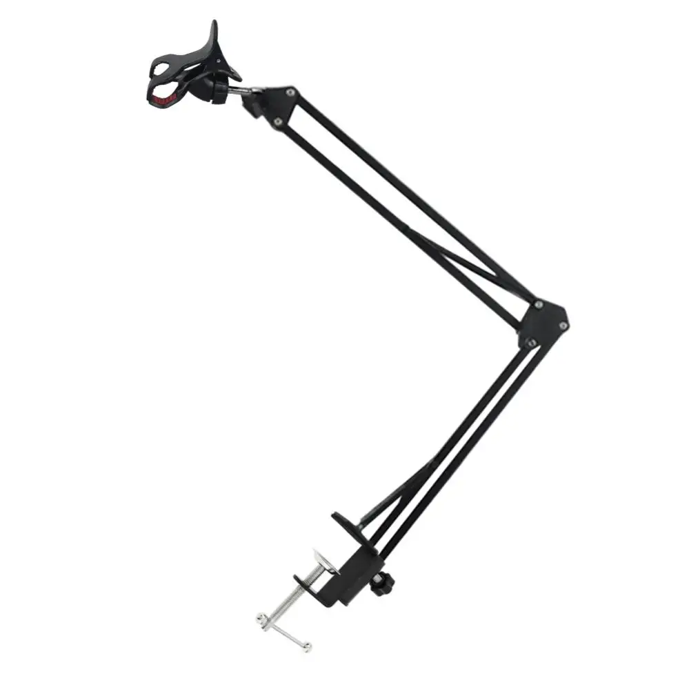 Flexível dobrável braços longos suporte do telefone móvel para o telefone inteligente desktop cama suporte do telefone suporte de metal braçadeira clipe suporte
